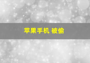 苹果手机 被偷